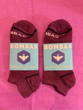 2 Pair Bombas- Unisex Mid-Weight Ankle Socks in Plum